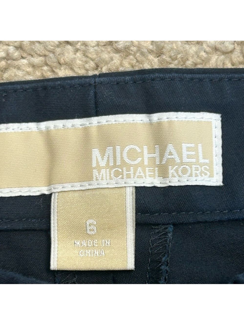 MICHAEL MICHAEL KORS Navy Blue Hutton Cotton-Blend slim fit ankle pants Sz 6 - Picture 8 of 14